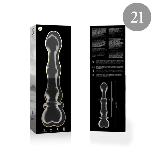 Dildo din Sticla Borosilicata, NEBULA SERIES BY IBIZA - Model 21, Roz, 20,5 cm / O 3,5 cm