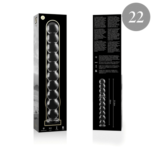 Dildo din Sticla Borosilicata, NEBULA SERIES BY IBIZA - Model 22, Roz, 21,5 cm / O 2,5 cm