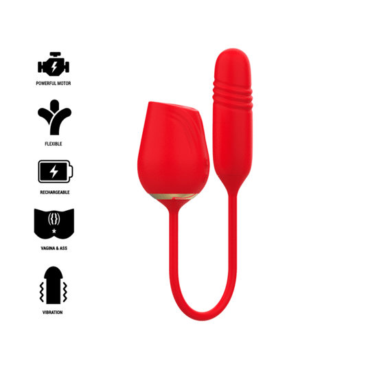 Masator Wand cu Vibrator Anal, MIA - Amalfi Double Pleasure, Stimulator Clitoris, Sus-Jos, Silicon Medical, IPX6