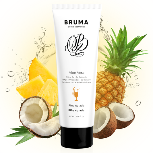 Lubrifiant pe Baza de Apa cu Aloe Vera, BRUMA - Gel Alunecare Aroma Pina Colada, 100 ml
