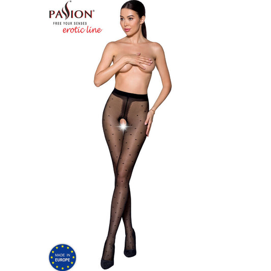 Ciorapi cu Deschidere, PASSION - TIOPEN 018, Negru, 20 DEN, Marimea 1/2