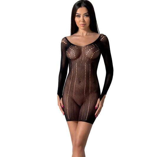 Bodystocking, PASSION - BS101, Dantela si Transparente, Negru, Marime Unica