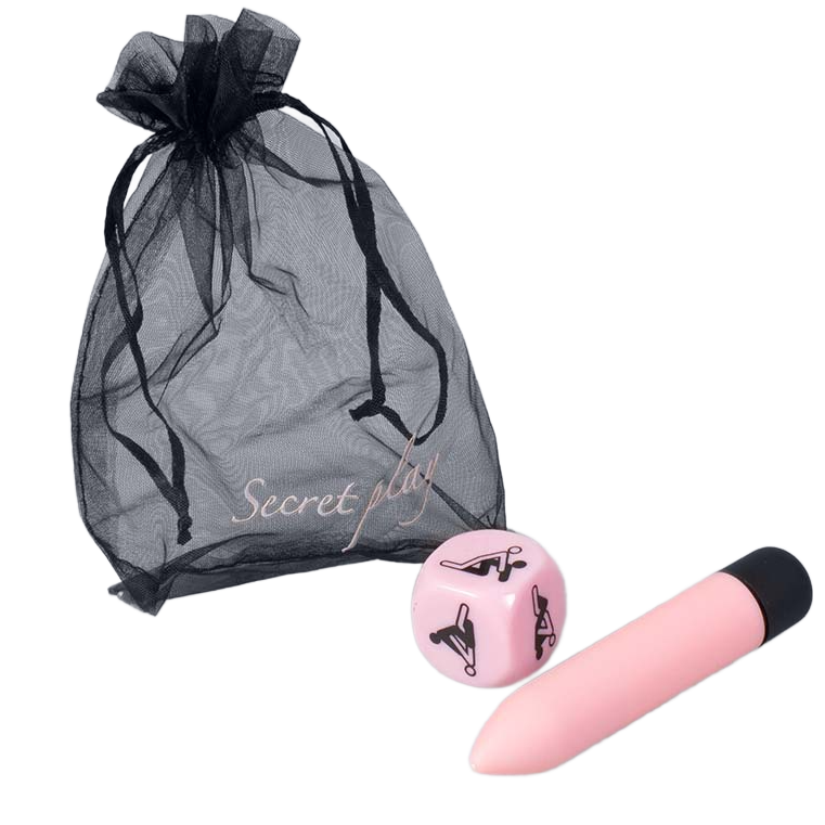 Kit Jucarii Erotice, Secretplay - Sensual Feelings, Bila Vibranta si Zar de Pozitii, Roz