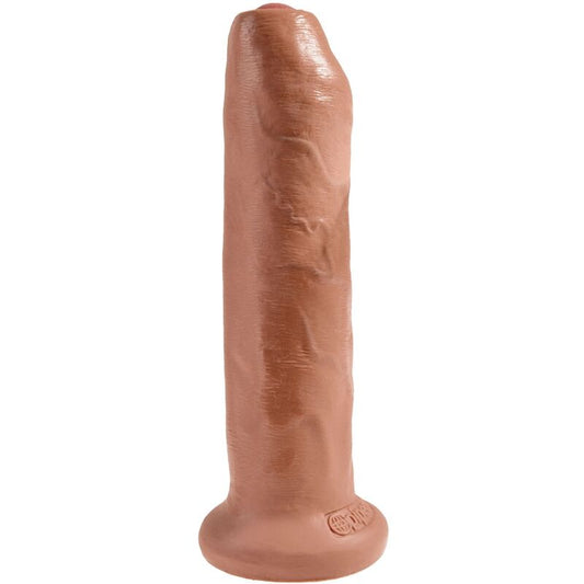 Dildo Realist Necircumcis, KING COCK - Uncut Preput Mobil, Caramel, 17,8 cm