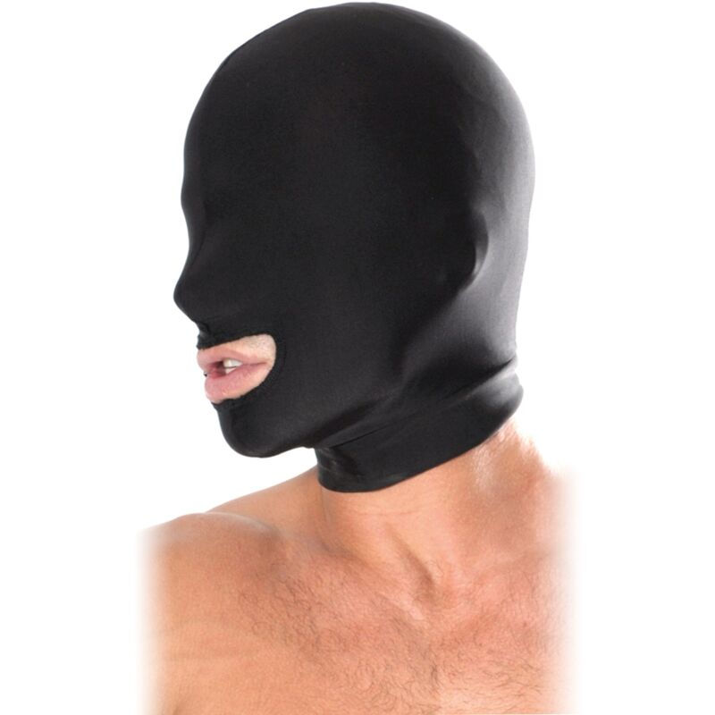 Masca Fetish, Fetish Fantasy Series - Open Mouth Hood, Gura Deschisa, Negru
