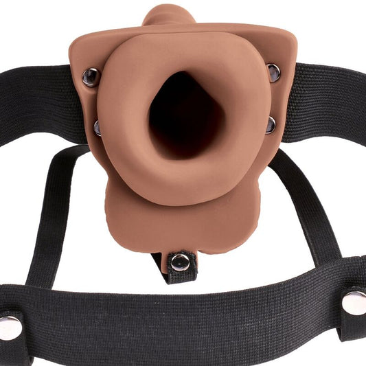 Ham cu Dildo Realist Reincarcabil cu Vibratii, FETISH FANTASY SERIES - cu Testicule, 10 Moduri, 17,8 cm