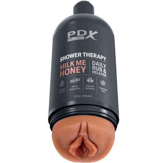 Masturbator Discret, PDX PLUS - Shower Therapy Milk Me Honey Candy, Design Sticla Sampon, TPR, 20,7 cm