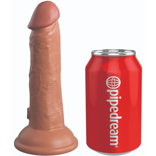 Dildo Realist Silicon Dubla Densitate, KING COCK - Elite, 15,2 cm, Caramel