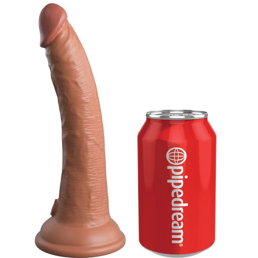 Dildo Realist Silicon Dubla Densitate, KING COCK - Elite, 17,8 cm, Caramel