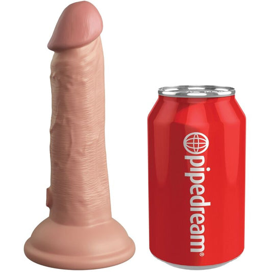 Dildo Realist Vibrator, KING COCK - Elite Silicon Dubla Densitate, 15,2 cm