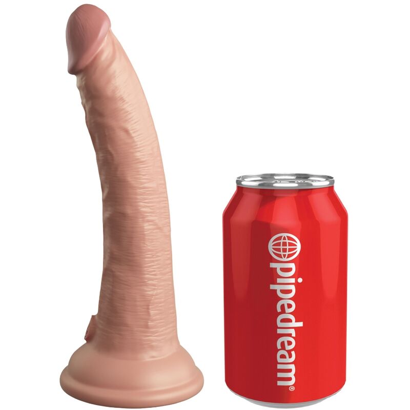 Dildo Vibrator, King Cock - Elite, Realistic din Silicon cu Telecomanda, 17.8 CM