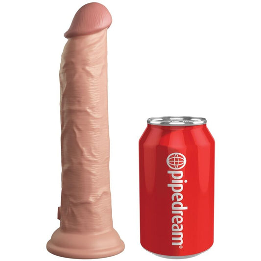 Dildo Realist Vibrator cu Telecomanda, KING COCK - Elite Silicon Dubla Densitate, 23 cm