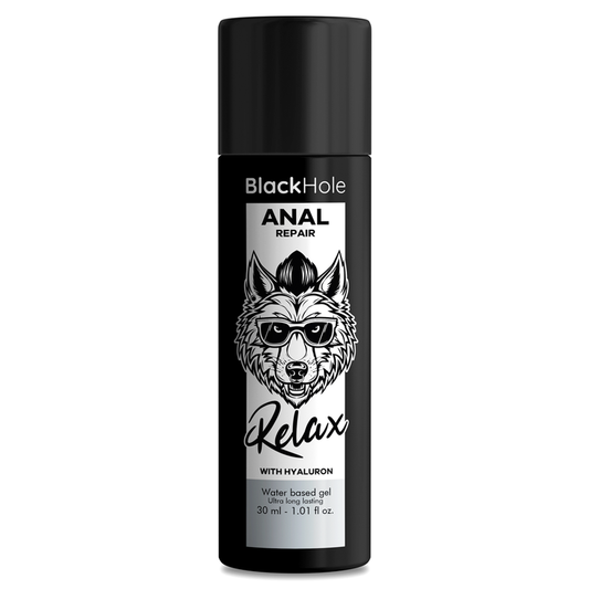 Lubrifiant Anal pe Baza de Apa, BLACK HOLE - Anal Repair cu Acid Hialuronic, 30 ml
