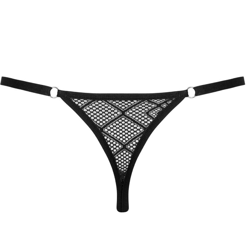 Chilot Tanga, Obsessive - Severio, Bretele Ajustabile, Negru One Size