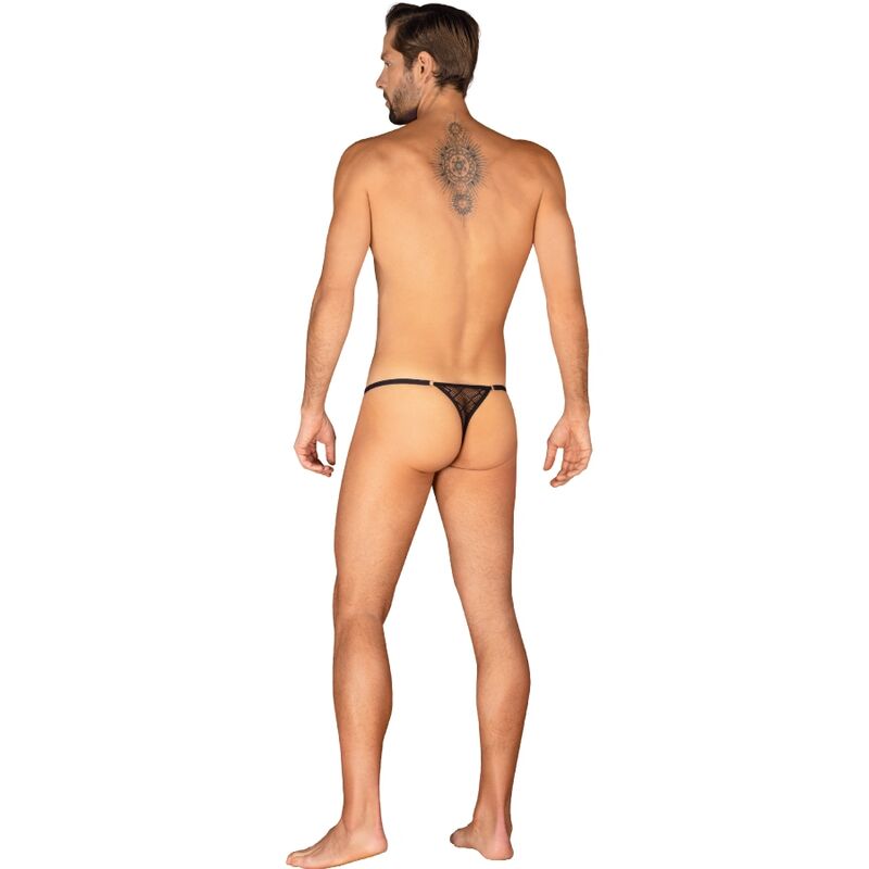 Chilot Tanga, Obsessive - Severio, Bretele Ajustabile, Negru One Size