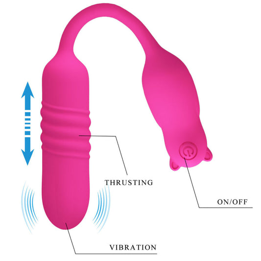 Vibrator Bullet Telescopic, PRETTY LOVE - Nobikuma, Silicon, Roz