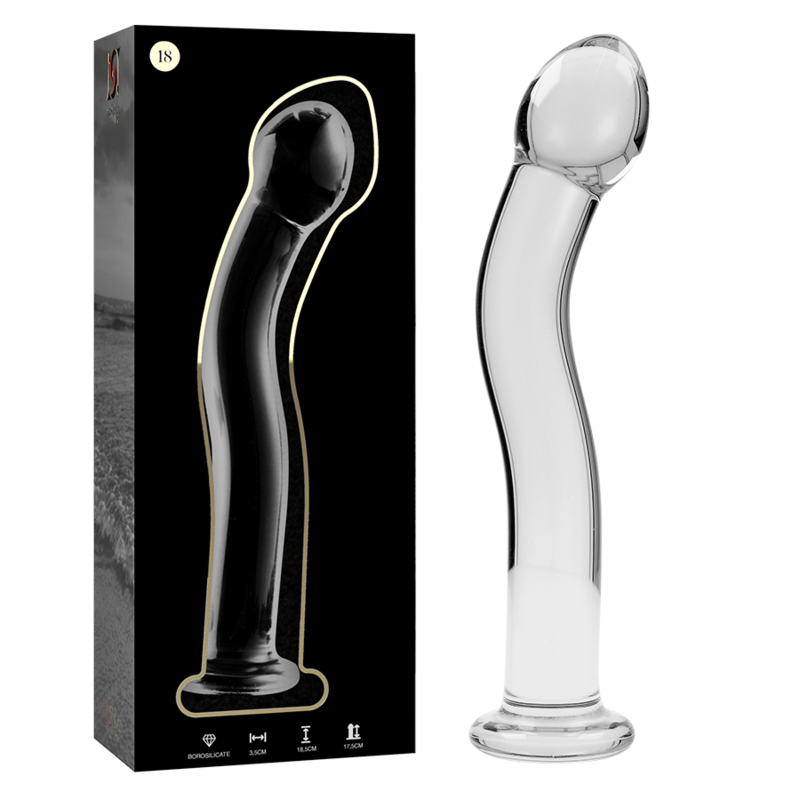 Dildo, Ibiza - Nebula Series Model 18, Sticla Borosilicata, Transparent 18.5 CM D - 3.5 CM