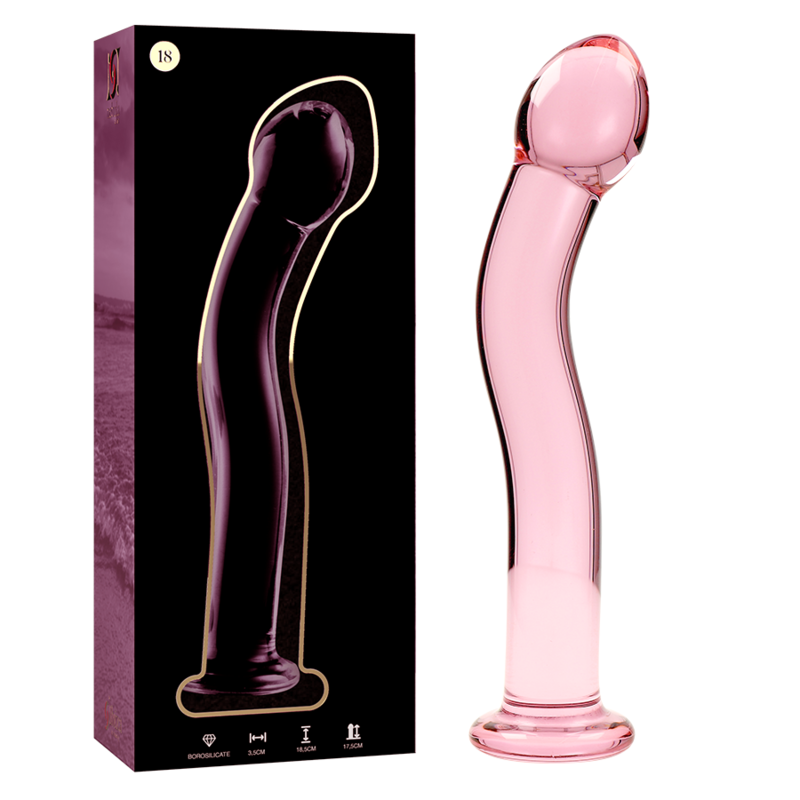 Dildo, Ibiza - Nebula Series Model 18, Sticla Borosilicata, Transparent 18.5 CM D - 3.5 CM