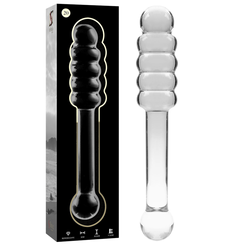 Dildo, Nebula Series By Ibiza - Model 20, Sticla Borosilicata, Transparent 20.5 CM x 3 CM