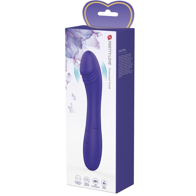 Vibrator Dildo, Pretty Love - Elemental Youth, 30 de Functii de Vibratie, Mov
