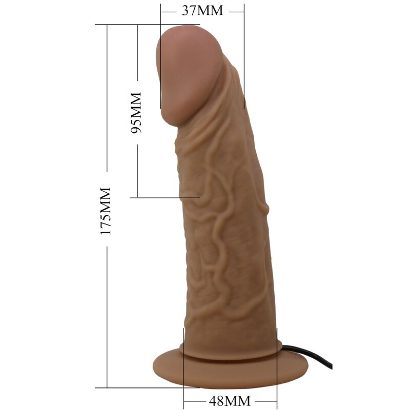 Chiloti Harness, Pretty Love, cu Dildo Vibrator Inclus, Maro
