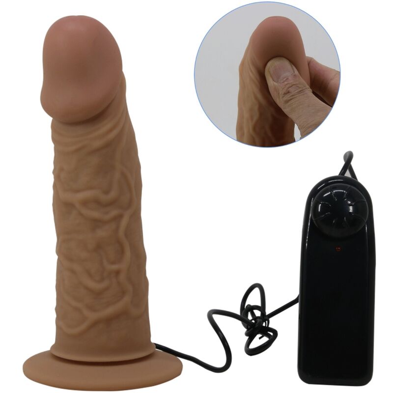 Chiloti Harness, Pretty Love, cu Dildo Vibrator Inclus, Maro