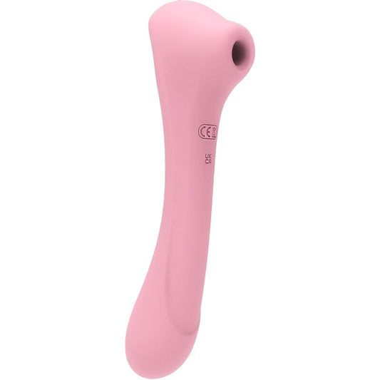 Vibrator cu Ventuza pentru Clitoris, FEMINTIMATE - Daisy Massager, 10 Moduri Suctiune si Vibratii, Roz, 20,2 cm