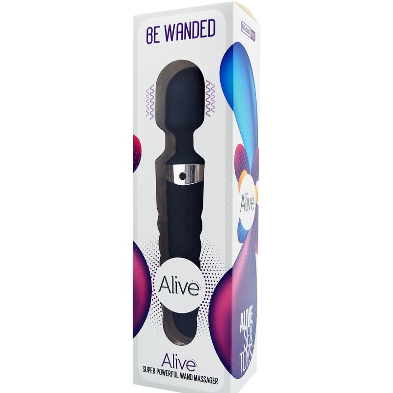 Vibrator Wand, Alive - Be Wanded, 16 Frecvente, Negru