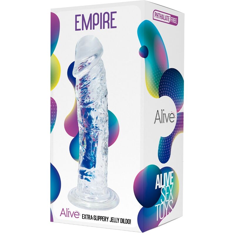 Dildo Realistic, Alive - Empire, Jelly Hipoalergenic, 19.3 CM Transparent