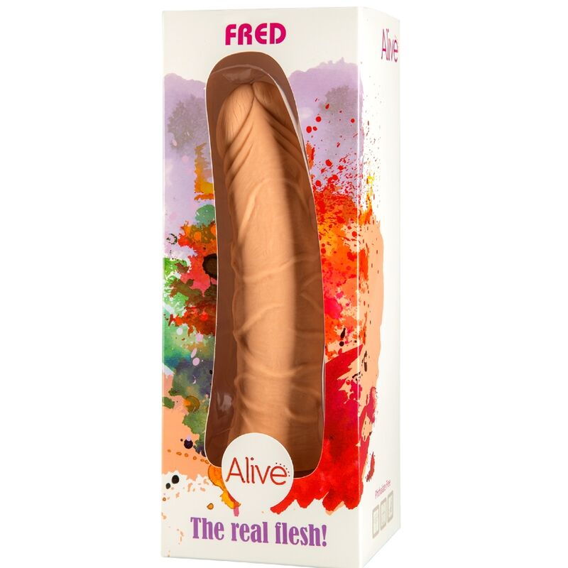 Dildo Realistic, Alive - Fred, Baza cu Ventuza, 19 CM / D - 4.7 CM / Culoarea Nud