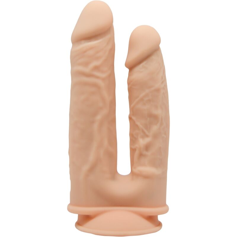 Vibrator Dubla Penetrare, Silexd - Model 1, Penis Realist, 17.5-19.5 CM Nud