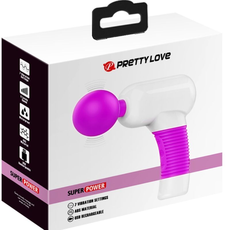 Aparat de Masaj, Pretty Love - Magic Gun, Reincarcabil USB cu 7 Functii de Vibratie, Mov