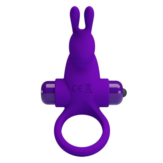 Inel pentru Penis cu Vibratii Rabbit, PRETTY LOVE - 10 Functii, Silicon, Mov Inchis