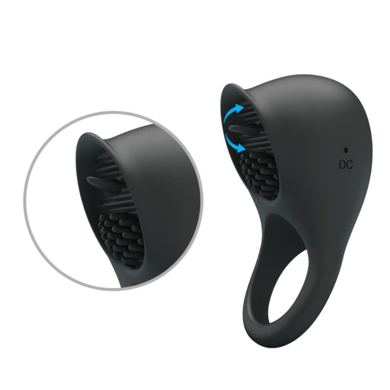 Inel Vibrator, Pretty Love, 12 Setari de Lins, Negru