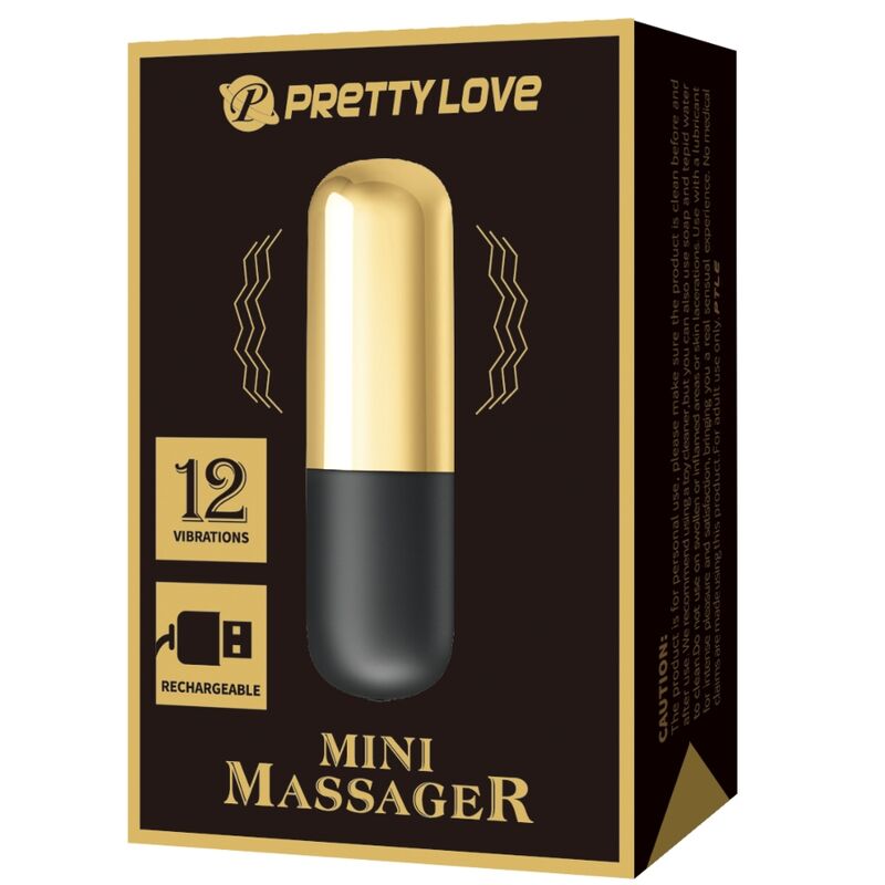 Vibrator Bullet, Pretty Love - Golden, Reincarcabil USB, Auriu