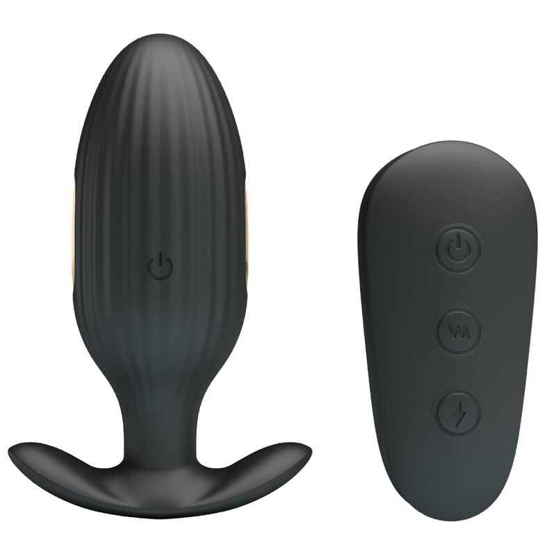 Plug Anal Vibrator, Pretty Love - Kelly, Reincarcabil, Negru