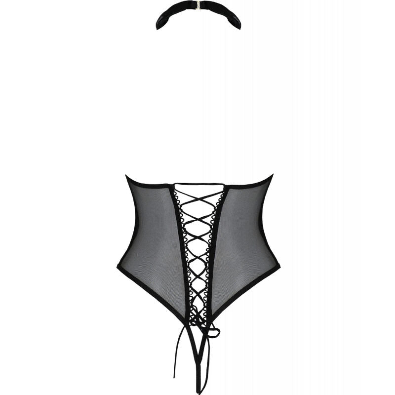 Body Deschis, Passion - Trisha, cu Choker Detasabil, Negru S/M