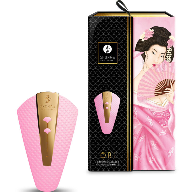 Vibrator Intim, Shunga - Obi, 10 Functii de Vibratie, Roz
