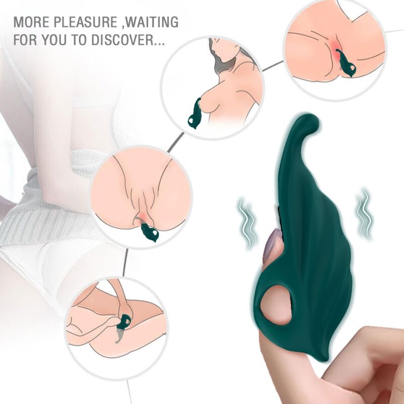 Vibrator de Deget, Armony, 9 Moduri de Vibratie, Verde
