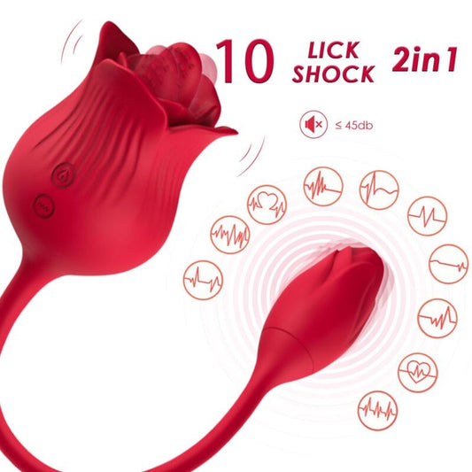 Stimulator Clitoris Vibrator, Armony, Roz cu Coada 10 Mode Red