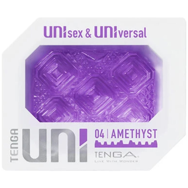 Masturbator, Tenga - Uni Amethyst Thimble, Stimulare cu Taieturi Patrate Suprapuse