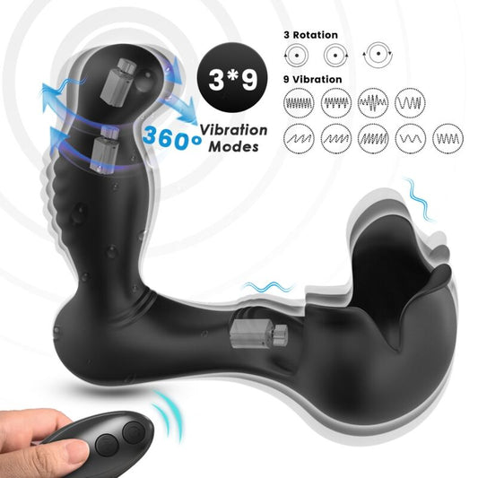 Vibrator Anal si Stimulator Testicule, Armony, Telecomanda, Negru