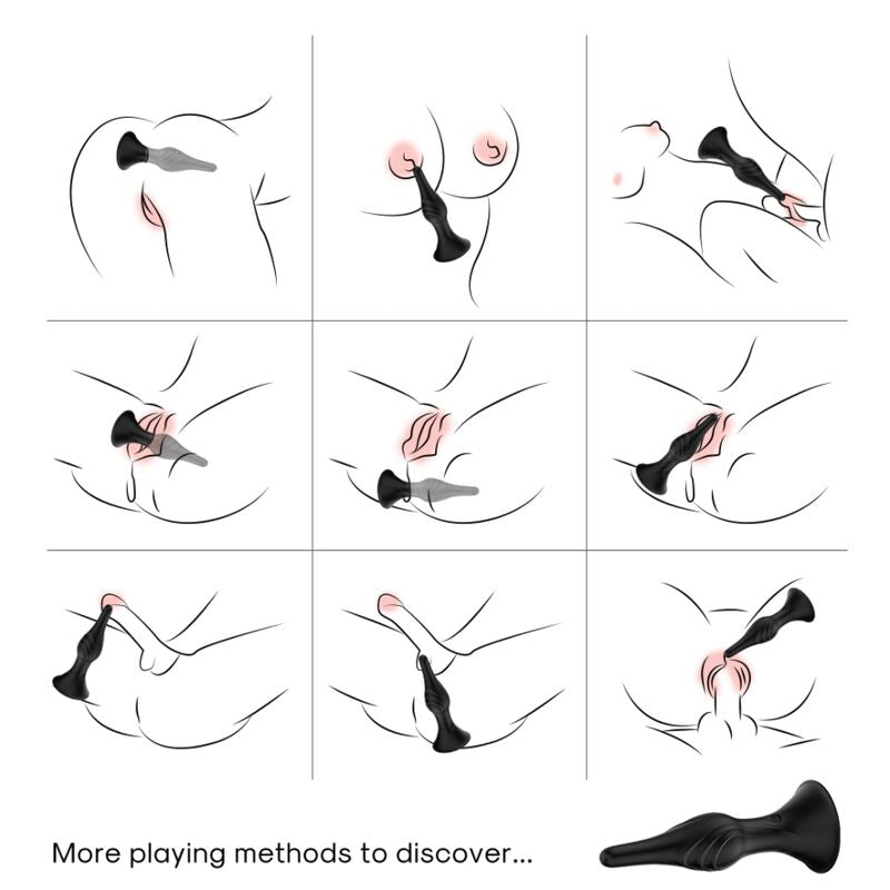 Vibrator si Plug Anal, Armony, cu Telecomanda, Negru