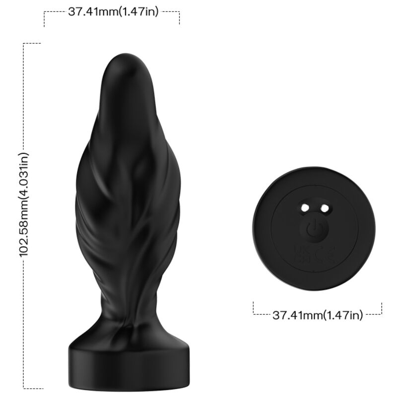 Vibrator cu Plug Anal, Armony, cu Telecomanda, Negru