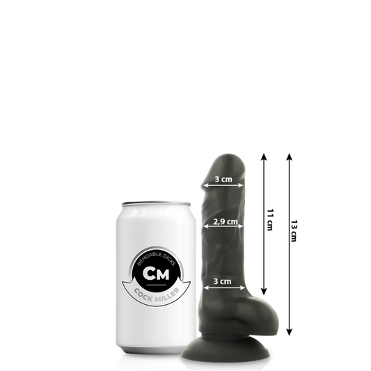 Dildo, Cock Miller, Silicone Density Articulable Negru 13 CM