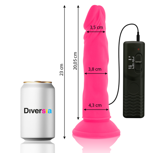 Dildo Vibrator Flexibil, DIVERSIA - TPR Fara Miros, Roz, 23 cm