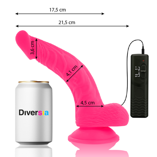 Dildo Vibrator Flexibil, DIVERSIA - TPR Fara Miros, Roz, 21,5 cm