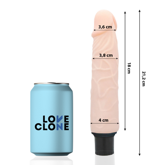 Vibrator Realist cu Auto-Lubrifiere, LOVECLONE - Finn, TPR, 21,2 cm x 3,8 cm