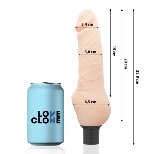 Vibrator Realist cu Auto-Lubrifiere, LOVECLONE - Daven, TPR, 23,8 cm, Diametru 3,8 cm
