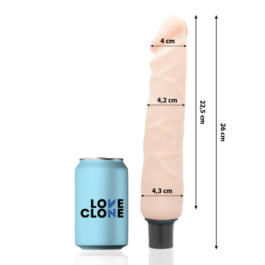 Vibrator Realist cu Auto-Lubrifiere, LOVECLONE - Jansen, TPR, 26 cm, Diametru 4,2 cm